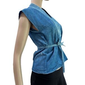 creatures of comfort 100% Wrap Blouse Blue